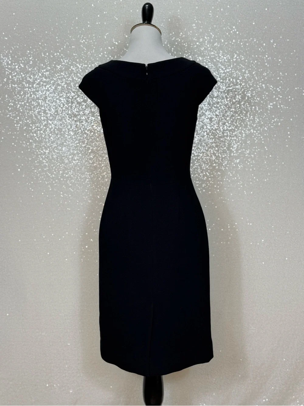 Kate Spade Raya Shift Dress Black Pleated Neck Sheath Dress Size 4 Womens